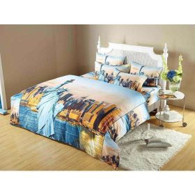 King Size Duvet Cover Sheets Set, Statue of Liberty