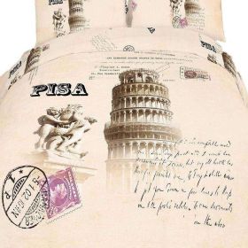 Queen Size Duvet Cover Sheets Set, Pisa