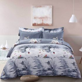 Duvet Cover Set, King Size Pictorial Bedding, Dolce Mela - Mute Swan DM705K