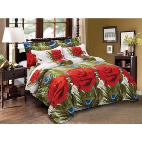 Duvet Cover Set, King Size Floral Bedding, Dolce Mela - Romeo DM711K