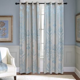 Curtains Damask Jacquard Grommet Semi-Blackout, Tall 60x100, Troyes by Dolce-Mela