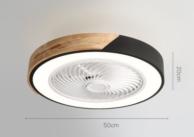 Rotating Air Guide Electric Hanging Fan Lamp (Option: Black circle-220V 2.4G infinity APP)