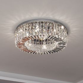 Simple European Creative Living Room Postmodern Crystal Ceiling Light (Option: Silver-80cm)