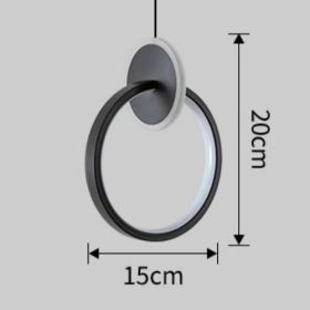 Modern Simple Bedroom Nordic Bed Lamp LED Double Ring Small Chandelier (Option: Round style-White light)