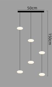 Modern Minimalist Bedroom Bedside Bar Pendant Lamp (Option: Long disc with 6heads-Tricolor light)