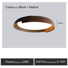 Original Wood Grain Master Bedroom Study Ceiling Light (Option: Black Walnut-46cm-White light)