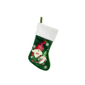 Faceless Elderly Christmas Stockings Ornaments Candy Bag (Option: Green Christmas Stockings)