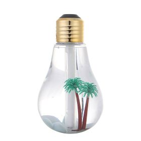 Creative Small Night Lamp Micro Landscape Atomizer Usb Mute Small Colorful Bulb Humidifier (Color: Gold)