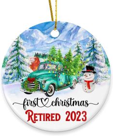 2023 Christmas Round Wooden Plaque Hanging Decoration Cross-border Christmas Hanging Decoration Souvenir (Option: Singlesided5)