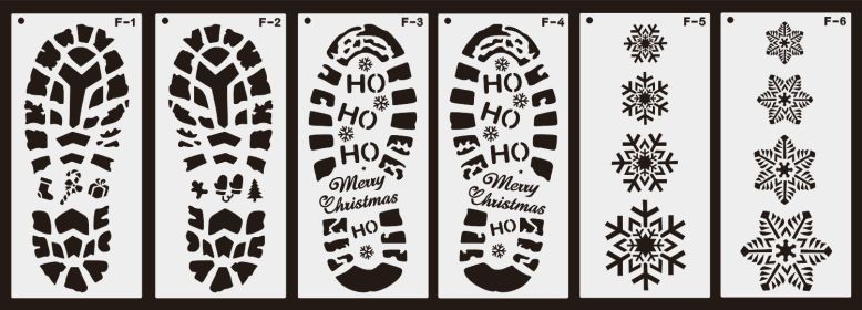 Christmas Footprints Hollow Out Template Ruler (Option: 6pcs set)