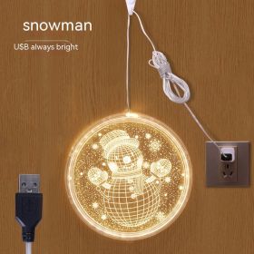 Christmas Decoration Holiday Indoor Ambience Light (Option: Snowman USB-16cm Disc)