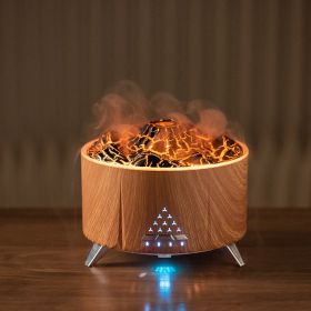 Wholesale Portable Household Mini Smart Oil Simulated Flame Ultrasonic Technology Aromatherapy Air Humidifier Essential Oil Diffuser (Option: Wooden-UL)