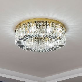 Simple European Creative Living Room Postmodern Crystal Ceiling Light (Option: Gold-80cm)