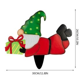 Gifting Series Gnome Metal Insert New Dwarf Santa Claus Courtyard Plugin Christmas Decor (Option: C)