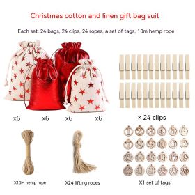 Gilding Linen Christmas Cloth Bag Kit (Option: Christmas Round Number Tag)