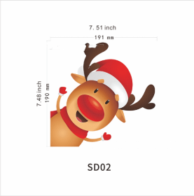 Santa Claus Magnetic Reflective Bulb Sticker (Option: SD02 Elk)