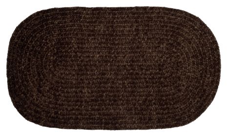 Chenille Solid Collection (Color: ChestnutChestnut, size: 22" x 40" Oval)