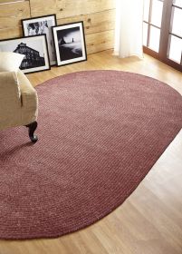 Chenille Solid Collection (Color: MauveMauve, size: 96" x 120" Oval)