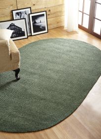 Chenille Solid Collection (Color: Diluth GreenDiluth Green, size: 96" x 120" Oval)