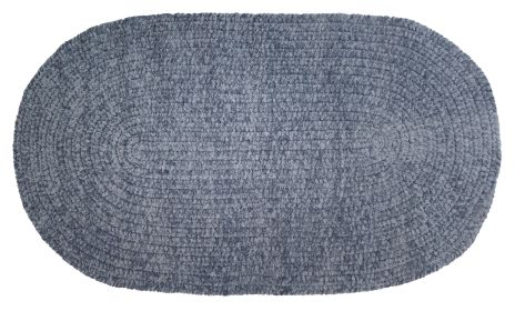 Chenille Solid Collection (Color: GrayGray, size: 22" x 40" Oval)