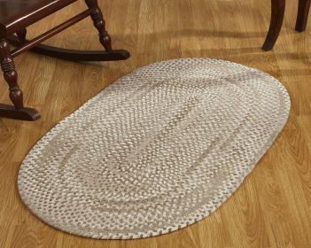 Ombre Chenille Collection (Color: BeigeBeige, size: 20" x 30" Oval)