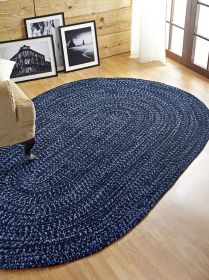 Chenille Tweed Collection (Color: Navy & Smoke BlueNavy & Smoke Blue, size: 30" x 50")