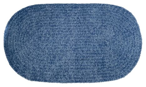 Chenille Solid Collection (Color: Smoke BlueSmoke Blue, size: 22" x 40" Oval)