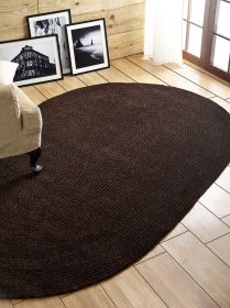 Chenille Solid Collection (Color: ChestnutChestnut, size: 96" x 120" Oval)