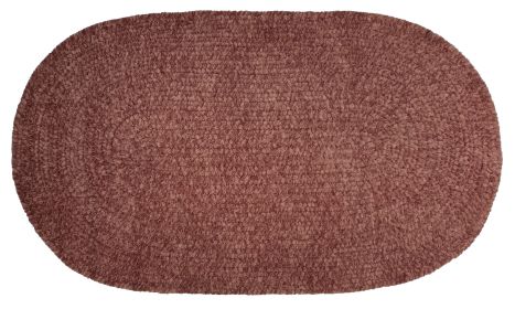 Chenille Solid Collection (Color: MauveMauve, size: 22" x 40" Oval)