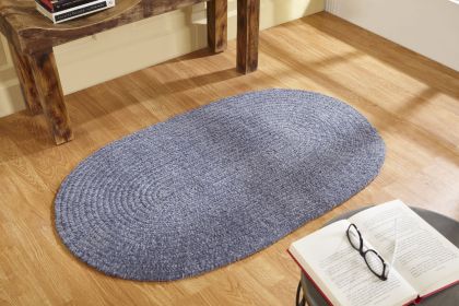 Chenille Solid Collection (Color: GrayGray, size: 96" x 120" Oval)