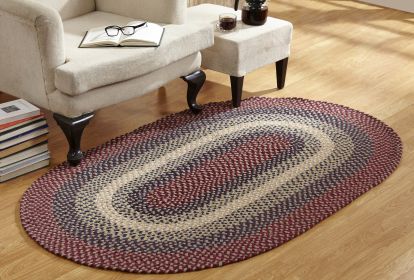 Woodbridge Oval Collection (Color: CranberryCranberry, size: 66" x 102")