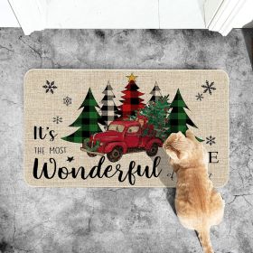 Country Striped Christmas Decorative Floor Mat (Option: RZ American 14-50x80cm)