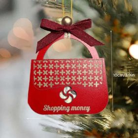 Christmas Gasoline Wallet Pendant Home Ornament And Decoration (Option: RED SHOPPING MOEY)