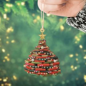 Book Christmas Tree Ornament Pendant Creative Acrylic (Option: C-8x8cm)