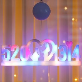 Luminous Decorative Letters Surprise Ambience Light (Option: 5201314 Color-Sucker Battery Box)