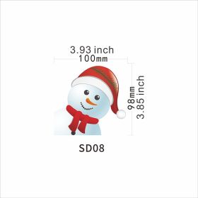 Santa Claus Magnetic Reflective Bulb Sticker (Option: SD08 Christmas Snowman)