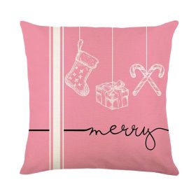 Christmas Pillow Cover Linen Letter Printing (Option: JYM378 4-45x45cm Without Core)