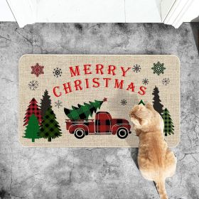 Country Striped Christmas Decorative Floor Mat (Option: RZ American 13-50x80cm)