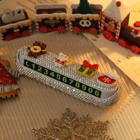 Christmas Parking Phone Number Sign Cartoon Cute Car Moving Digital Number Plate Christmas Decoration (Option: Style 4)