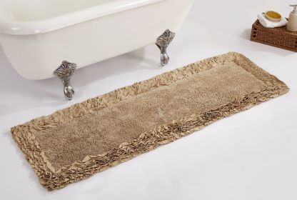 Shaggy Border Collection (Color: BeigeBeige, size: 20" x 60" Runner)