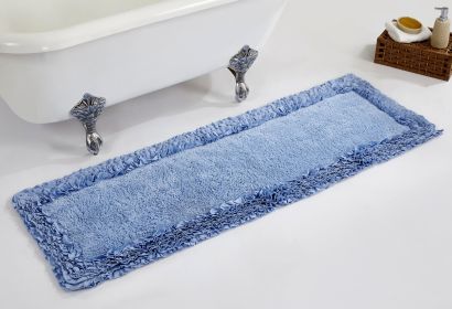 Shaggy Border Collection (Color: BlueBlue, size: 20" x 60" Runner)