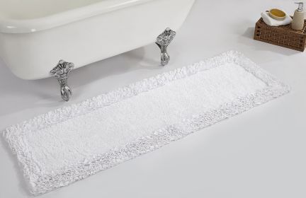 Shaggy Border Collection (Color: WhiteWhite, size: 20" x 60" Runner)