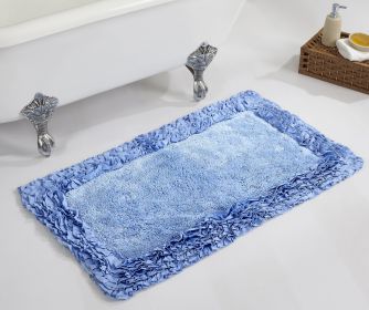 Shaggy Border Collection (Color: BlueBlue, size: 24" x 40" Rectangle)