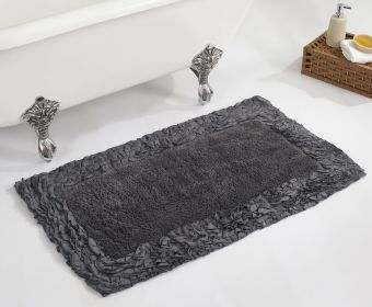 Shaggy Border Collection (Color: GrayGray, size: 24" x 40" Rectangle)