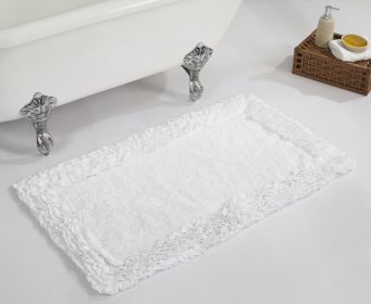 Shaggy Border Collection (Color: WhiteWhite, size: 24" x 40" Rectangle)