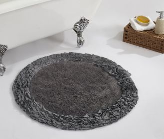 Shaggy Border Collection (Color: GrayGray, size: 30" Round)