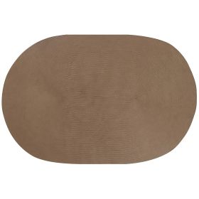 Country Solid Collection (Color: Cocoa SolidCocoa Solid, size: 42" x 66" Oval)