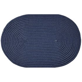 Country Solid Collection (Color: Dark Blue SolidDark Blue Solid, size: 42" x 66" Oval)