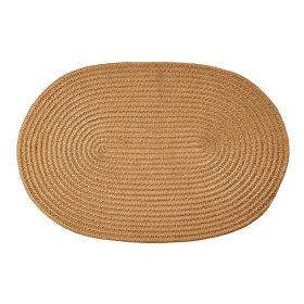 Country Solid Collection (Color: Straw SolidStraw Solid, size: 96" x 132" Oval)