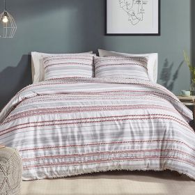 Diana Stripe Comforter (Color: BlushBlush, size: King Comforter Set)